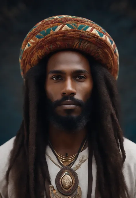 um homem negro com longos cabelos cacheados, Rastafari, Retrato no meio da foto, aboriginal australian hipster,  vestindo uma fantasia espacial, , fundo branco, barnet, tom, Estilo Pixar, ..3d, desenhos animados, rosto detalhado, asymmetrical 16k