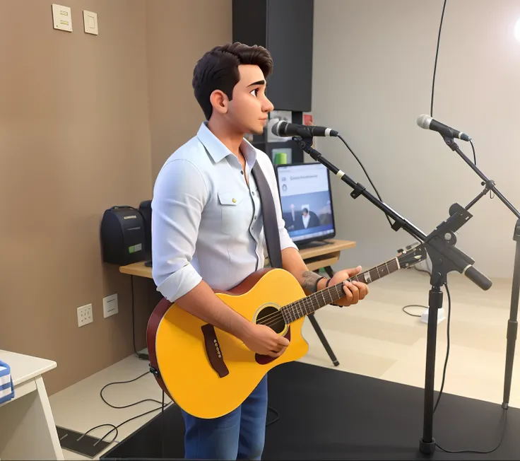 Um cantor sertanejo seja fiel a foto catando para o publico