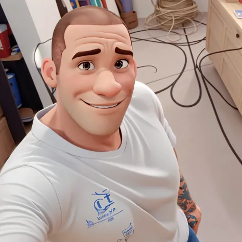 um homem careca  estilo disney pixar alta qualidade melhor qualidade