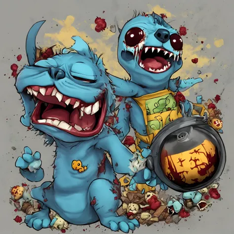 Stitch as a zombie from lilo and stitch