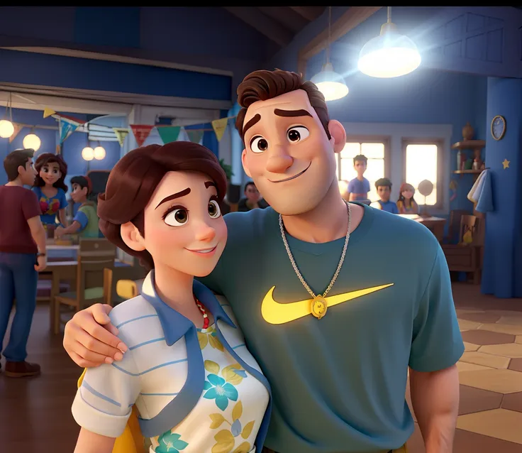 casal homem e mulher no estilo Disney Pixar, alta qualidade, melhor qualidade