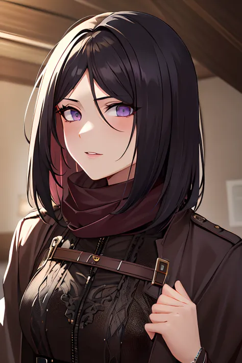 high resolucion, Masterpiece, Best quality, Detailed, perfect  lighting, beautiful face very detailed, Detailed Masterpiece, lighting cinematic, adulte, Highly detailed skin, peau parfaite, Intricate details, Female, Regarder le spectateur, Shingeki no Kyo...