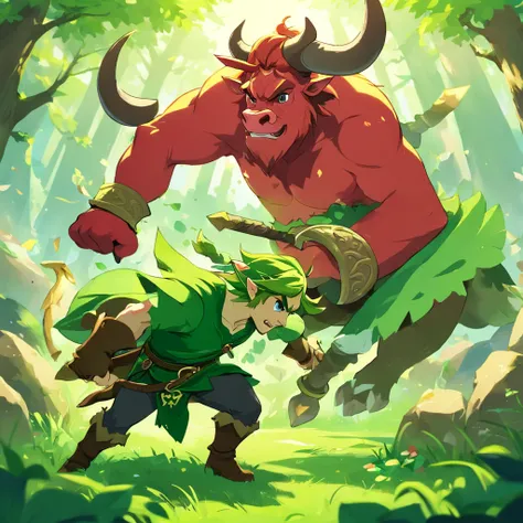 The Ox and the Green Great Demon King are fighting