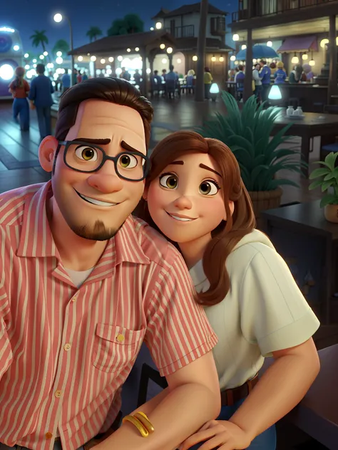 Casal estilo disney pixar melhor qualidade alta qualidade. Homem moreno cabelo comprido crespo barba e mulher loira olhos azuis cabelos longos lisos