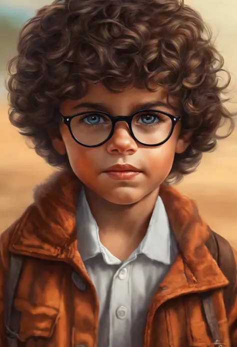 Child boy c.ronaldo olhos castanhos cabelo  alto com oculos cabelo baixo