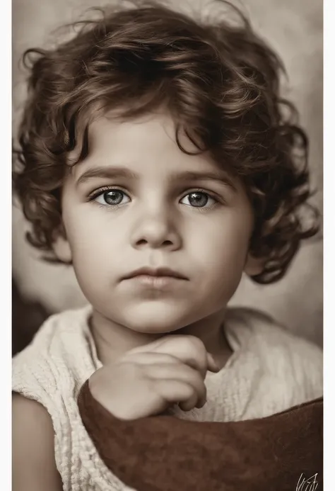 Child boy with brown eyes,alto cabelo escuro branco cr7