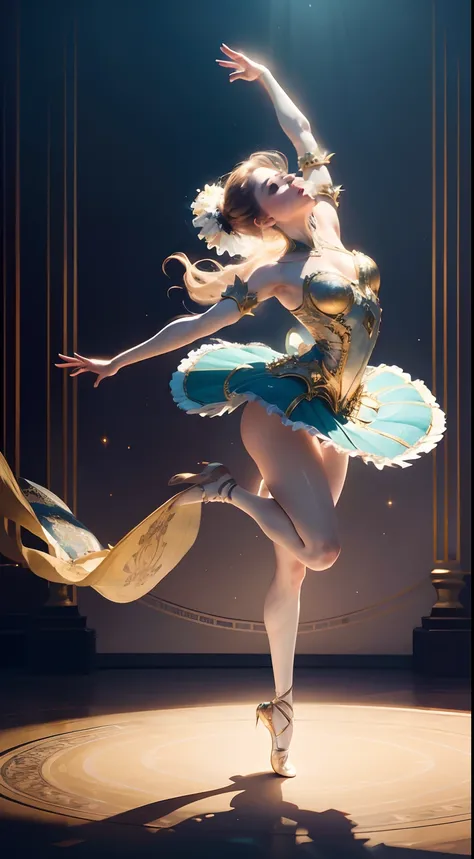 (Best quality,4K,8K,A high resolution,Masterpiece:1.2),Ultra-detailed,Mechanical ballet dancer,Classical ballet performance,Mechanical limbs,Beautiful ballet movements,Precise pointe work,Elegant tutu and pointe shoes,Soft and flowing tutu,Ethereal atmosph...