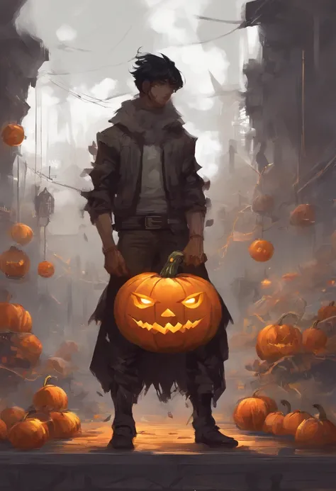 Pumpkin, big butt, big balls, pumpkin boy, cute, male, solo.