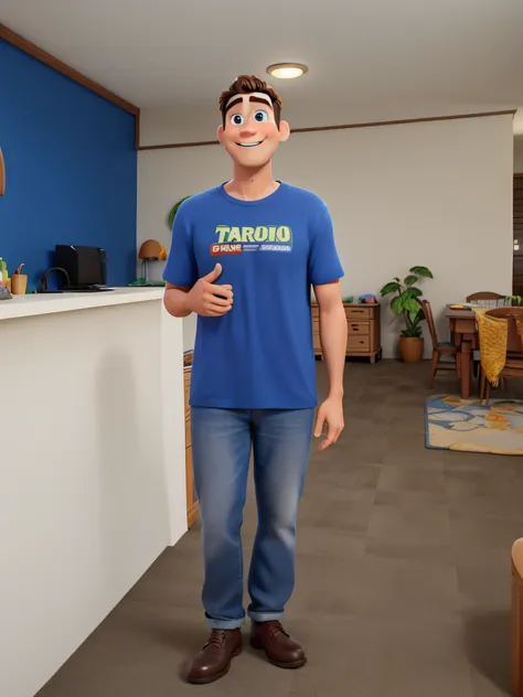 umm homem estilo  disney pixar, alta qualidade, melhor qualidade