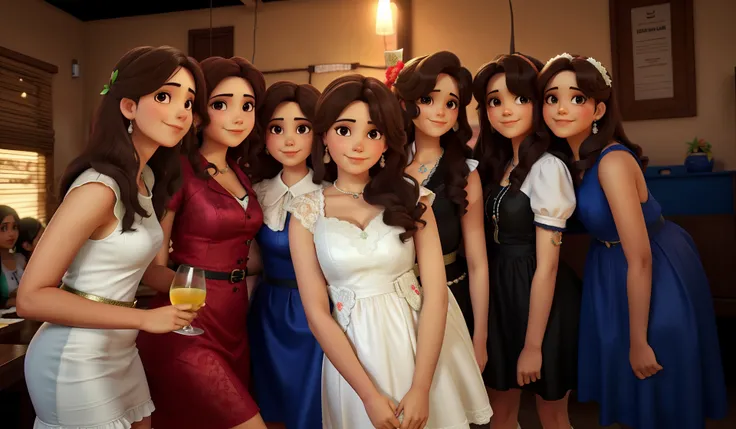 7 amigas em uma festa