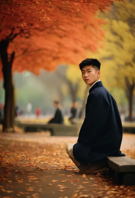 16 years old Chinese boy in the park