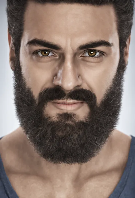 imagem ultrarealista de homem, com cabelos curtos e barba