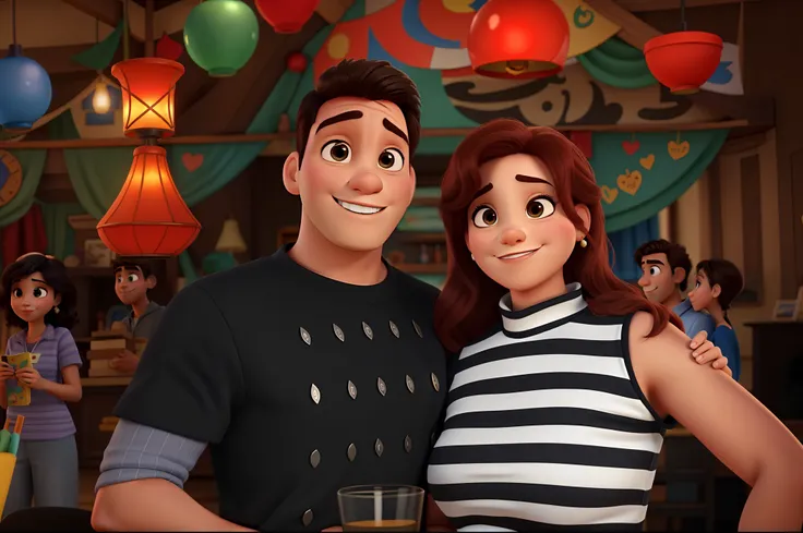 Casal estilo Disney pixar, alta qualidade, melhor qualidade