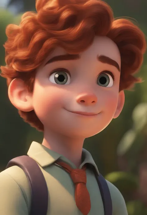 Image of a boy for a story in a YouTube video in Pixar format, Hes the little allabester, Hes the class leader, Hes outgoing, Playful and gets up for a lot of things, cabelo curto