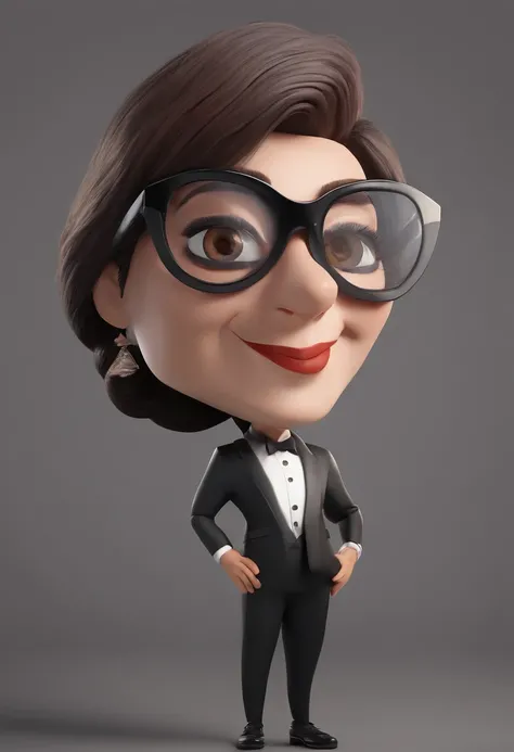 Cartoon character of a woman with man hair with black sunglasses and a black shirt, animation character, Caractere estilizado, animation style rendering, 3D estilizado, Arnold Maya render, 3 d render stylized, toon render keyshot, Personagem 3D, Personagem...