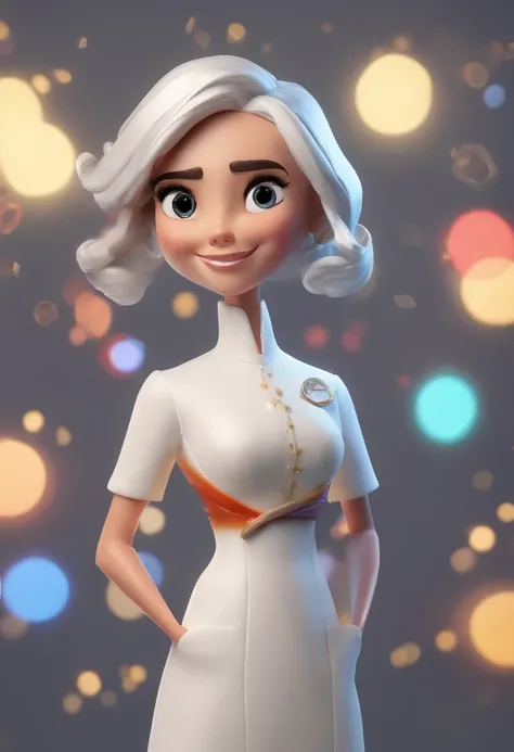 Psychologist cartoon character all in white holding a brain , animation character, Caractere estilizado, animation style rendering, 3D estilizado, Arnold Maya render, 3 d render stylized, toon render keyshot, Personagem 3D, Personagem 3D, 3d rendering styl...