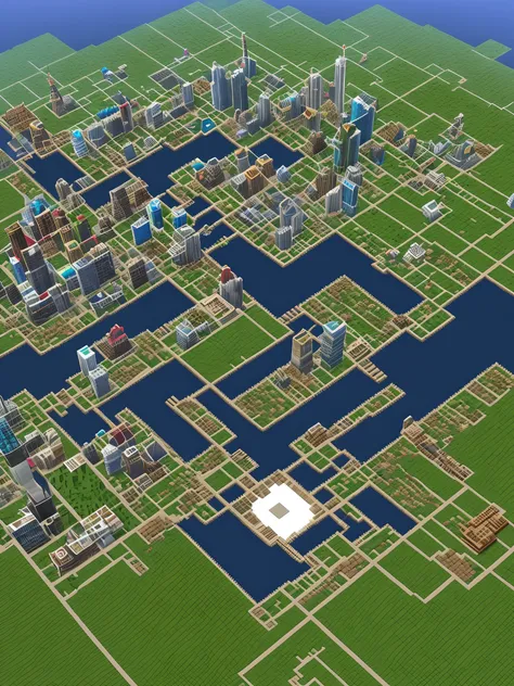 minecraft style future city