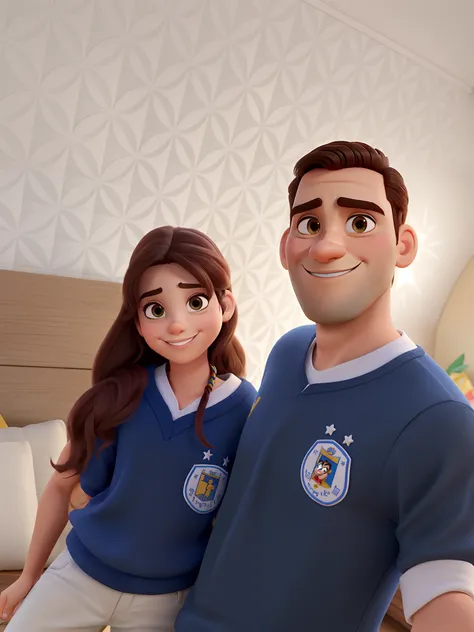 casal homem bem magro e mulher no estilo Disney Pixar, alta qualidade, melhor qualidade