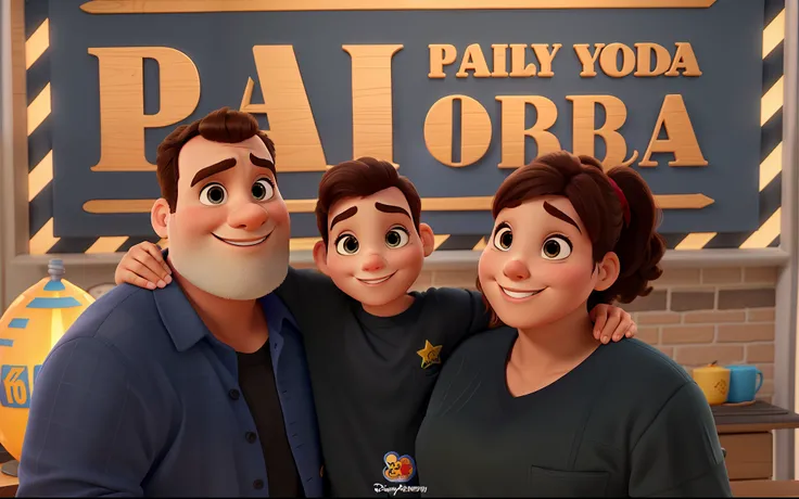 A Disney Pixar-style family, alta qualidade, melhor qualidade