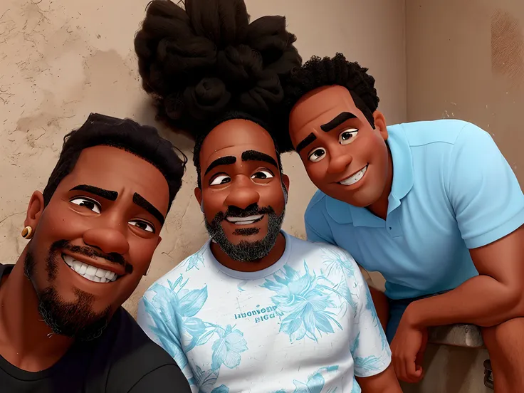 Homens negros estilo Disney Pixar de alta qualidade