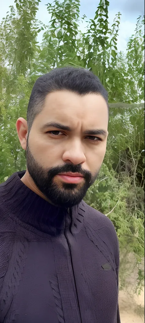 Theres a man with a beard and sweater, com uma barba pequena, taken in the early 2020s, um homem bonito，cabelo curto preto, olhar desleixado, com barba e camisa preta, Rosto robusto, com uma barba preta cheia, looking serious, taken in the late 2010s, barb...