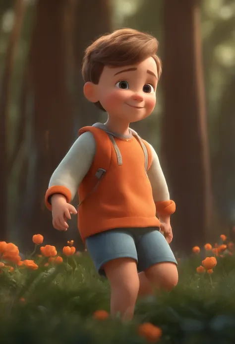 a happy cute kid standing short hair, vestindo uma fantasia espacial, , fundo branco, barnet, toon, estilo pixar, 3d, desenhos animados, rosto detalhado, asymmetrical 16k