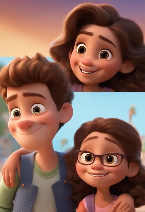 (um garoto feliz e fofo, cabelo longo no ombro , estilo de cabelo longo: 1.1, sorriso vibrante, rosto detalhado: 1.2), (vestindo uma camiseta, desenho animado, 3D: 1.1, estilo Pixar), (Standing with confidence and joy), (branco fundo, high intensity lighti...