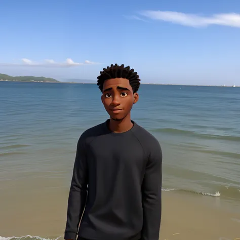 a black man in a beach