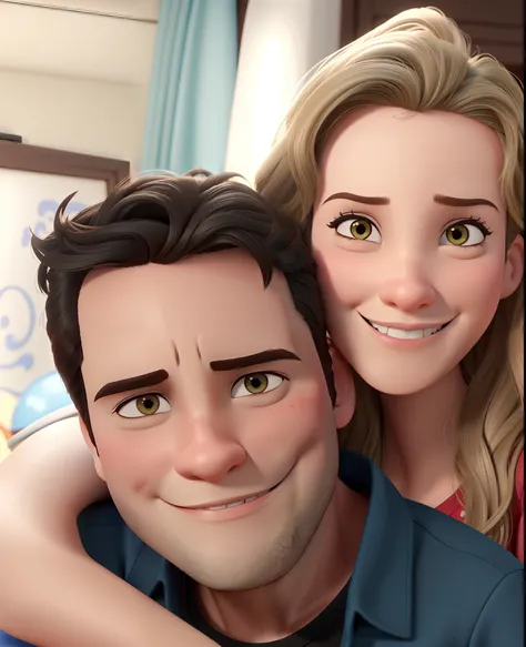 casal no estilo disney pixar, alta qualidade, melhor qualidade