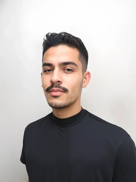 there is a man with a mustache and a black shirt, david rios ferreira, Cristiano Orrillo, victor maristane, caio santos, daniel mirante, he is wearing a black t-shirt, Joel Torres, danilo torres, Miguel Iglesias, andres rios, Rua Juliana, imagem frontal, i...