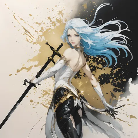 a close up of a woman with a staff in her hand, portrait knights of zodiac girl, artgerm and rossdraws, artbook artwork, anime artwork, by amano, artgerm style, artgerm. anime illustration, anime arts, by Yoshihiko Wada, style of yoshitaka amano, rossdraws...