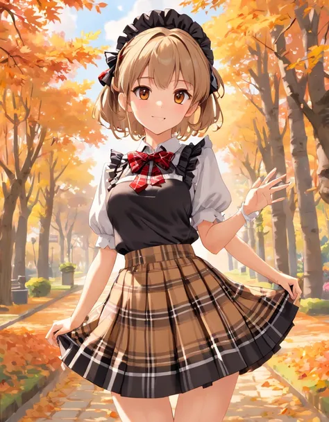 slim body,cinematic lighting,(((she lifts skirt a lot and shows pubic hair and overflowing pussy juice from pussy:1.5))), (small nipple visible through tartan plaid beige gothic lolita maid with ribbon:1.4), wide open very slim legs:1.2,pale white beautifu...