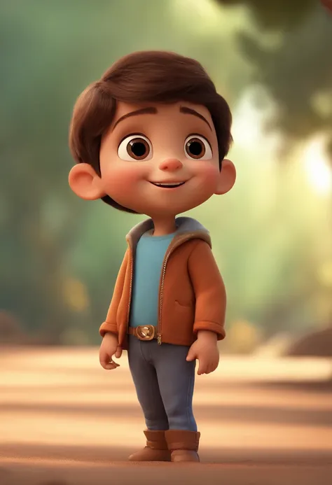 a happy cute kid standing short hair, vestindo uma fantasia espacial, , fundo branco, barnet, Tom, Estilo Pixar, ....3d, desenhos animados, rosto detalhado, asymmetrical 16k