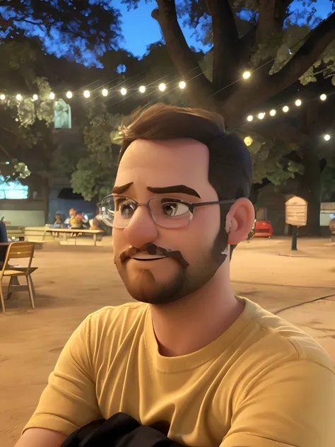 Homem branco de barba estilo disney pixar, melhor qualidade, alta qualidade