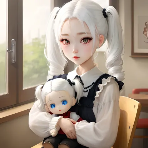 White Hair Twin Tails Odd Eye Baby Doll