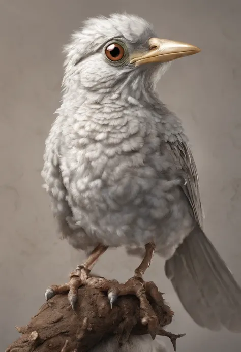 Bird transforming into a baby in realistic style