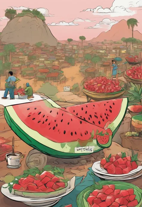 Many Indonesians give watermelon to Palestine