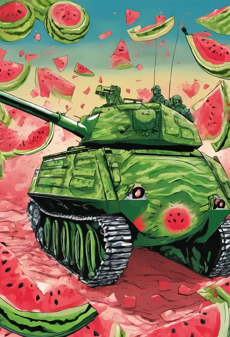 Palestinians put watermelons in bomb tanks and attack Israel with them. Watermelons instead of bombs will destroy Israel