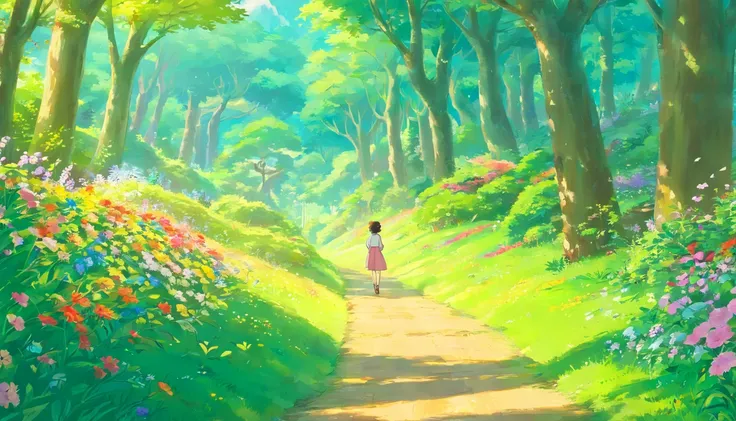 A background full of childlike innocence, Luminism, Ghibli-like colours, bloom, masterpiece, UHD, ccurate