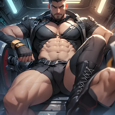 Libido boy，Dark skin，large pecs，Big bag，Wear boots，Half recumbent，CG sense，POV perspective，spread their legs，Dark atmosphere，8K,Cinematic lighting effects，Textured skin，best qualtiy，Storytelling images，Storytelling images，dynamic blur，actionpose