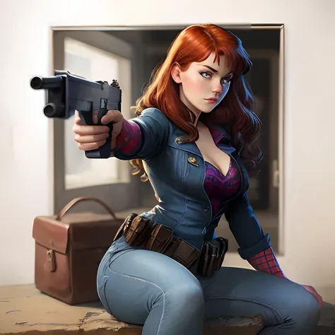 Mary Jane Watson with a glock