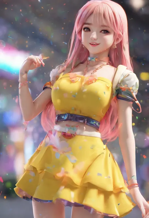 Realistic photos of cute female Korean star, Twintails irregulares, Maquiagem fina, medium breasts size, Sorria levemente, camiseta colorida, on the bus, clear facial features of sharp and realistic details, Sony FE, 35 mm, Cinematic lighting, Detalhes alt...