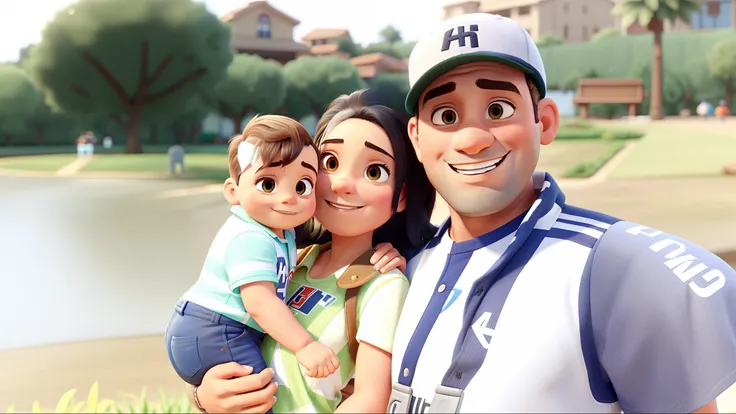 Dad in cap, Atlético Mineiro shirt, mami, Baby Boy Small Hair, Disney pixar |