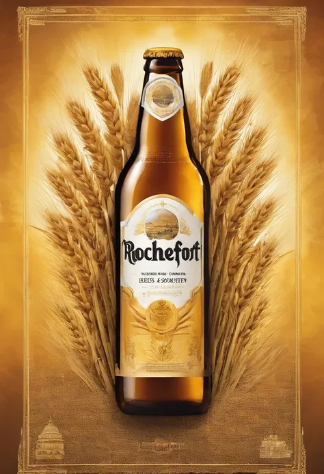 Advertisement for Rochefort No. 6 beer，wheat，rays of sunshine，vellum