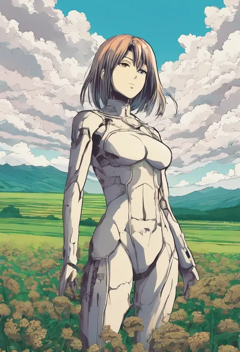 a female titan in a field, from attack on titan