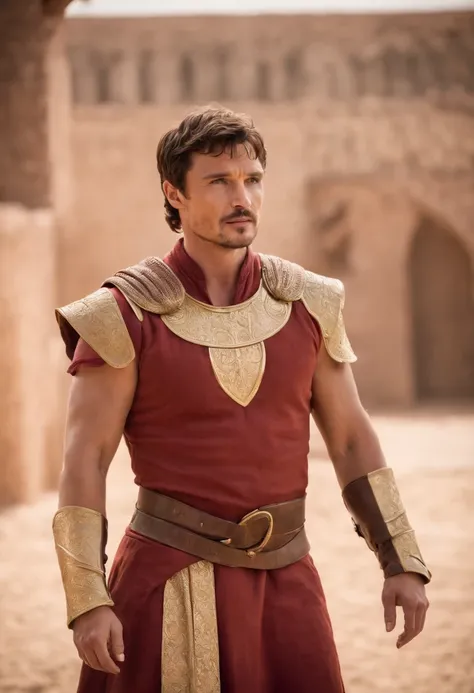 Tom welling as Oberyn Martell, with a red and golden armor