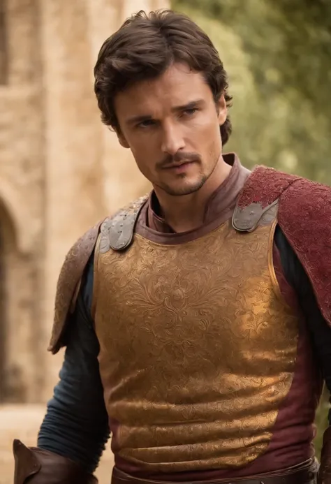 Tom welling as Oberyn Martell, with a red and golden armor