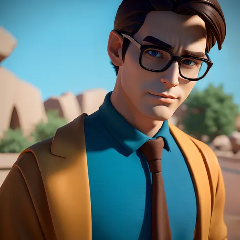 Male cartoon character wearing black glasses and blue shirt, an animated character, stylized character, animation style render, stylized 3 d, Arnold Maya Lender, 3d rendering stylized, toon render keyshot, 3dcharacter, 3D Characters, 3d rendering stylized,...