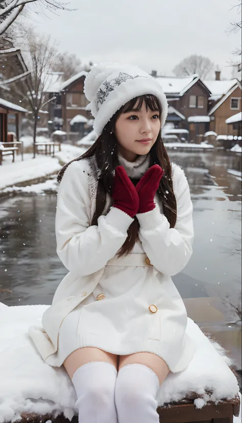 1、A Chinese anime character, Bibi Dong
2、She was in the middle of the snow and ice，Behind it is a quiet town，The houses in the town look more quaint and peaceful in the snow。Next to it is a frozen lake，The surface of the lake is covered with a thick layer ...