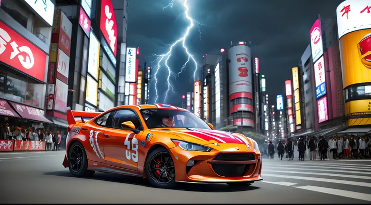 Lightning McQueen in Tokyo Japan driving